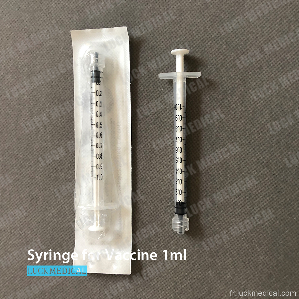 Syringe 1cc sans vaccin à aiguille