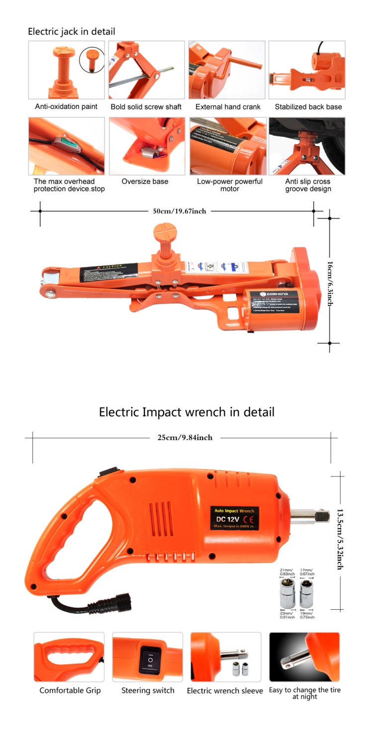 Cric de plate-forme élévatrice à ciseaux mobile de haute qualité Cric à ciseaux électrique de 5 tonnes avec outil de clé