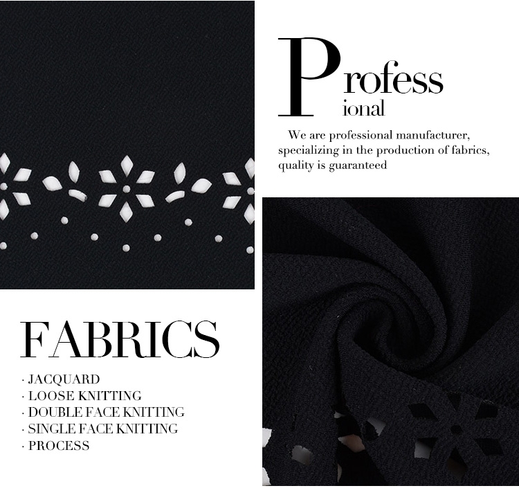Chinese wholesale durable OEM needle punch korean black abaya fabric roll