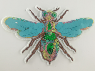 Colorful Sequin Bumble Bee Patch for Jeans