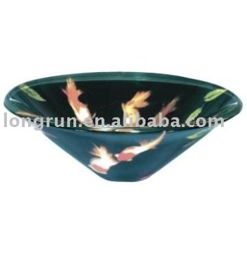 high quality colorful glass basin set