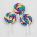 Hoge Kwaliteit Schoonheid 10 Kleuren Kawaii Spiraal Lolly Snoep Polymeer Klei Cabochons Plaksteen Voor DIY Telefoon Decoratie