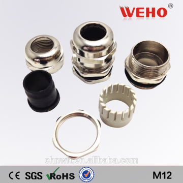 M12 CE approved brass thread cable gland M-M Type Cable Gland