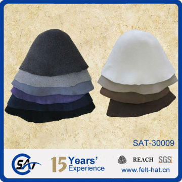 100% white cone hat blanks Wool felt hat cone