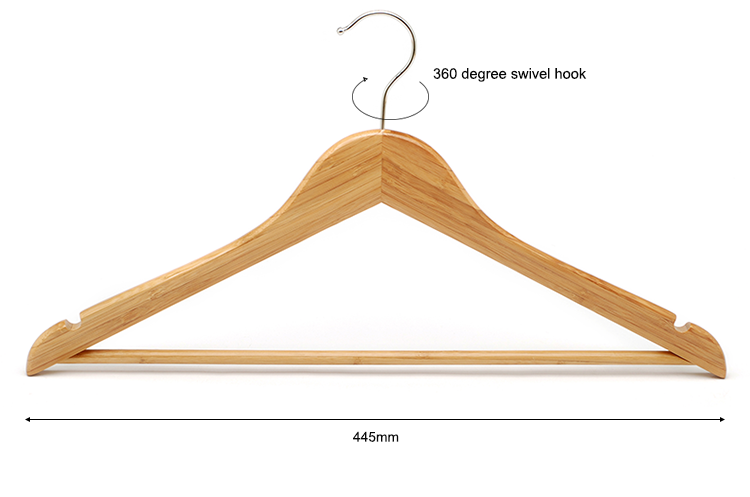 Manufacturing Wholesale ECO Friendly Natural Material Stylish Bamboo Coat Textile Clothes Hangers