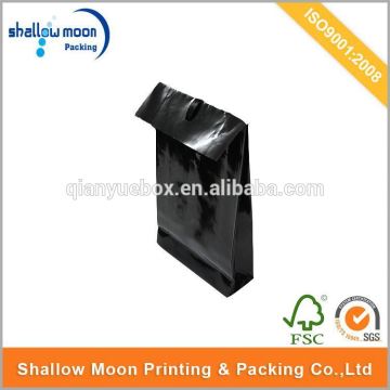 glossy black packaging bag paper