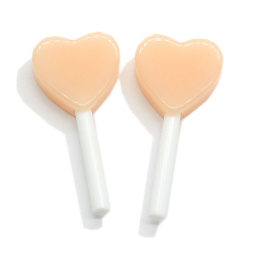 New Light Color Mini Heart Candy Lollipop Shaped Flatback Resins Cabochon DIY Toy Items For kids Handmade Charms