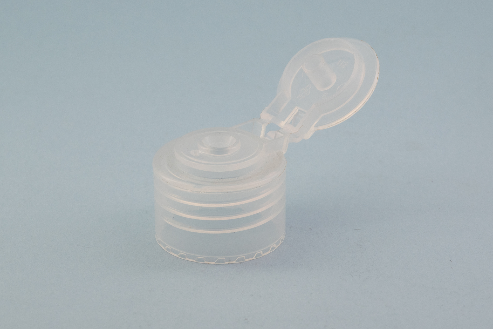 24/410 tampa de garrafa de distribuição transparente lisa e transparente 24/410 Smooth Clear Flip Top Dispensing Bottle Cap