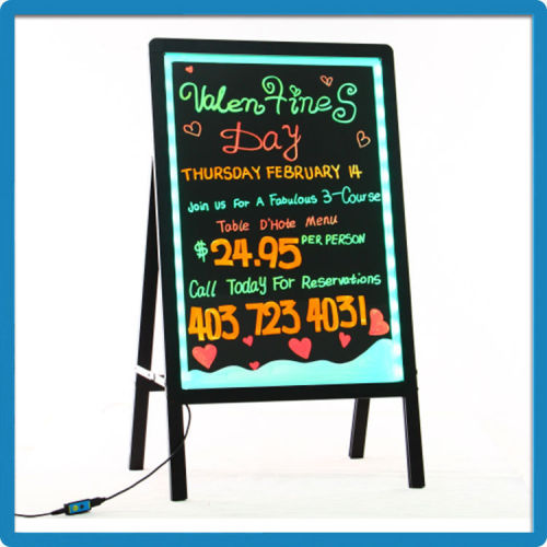 2015 Top selling led display boards rounded corner led writing board aluminium menu board prices