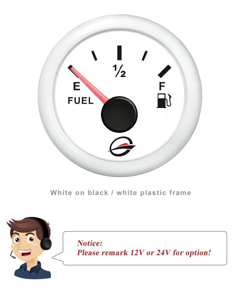 Genuine Marine Marine Boat Caravan Car 52mm DC Tank Level Gauge Fuel Meter