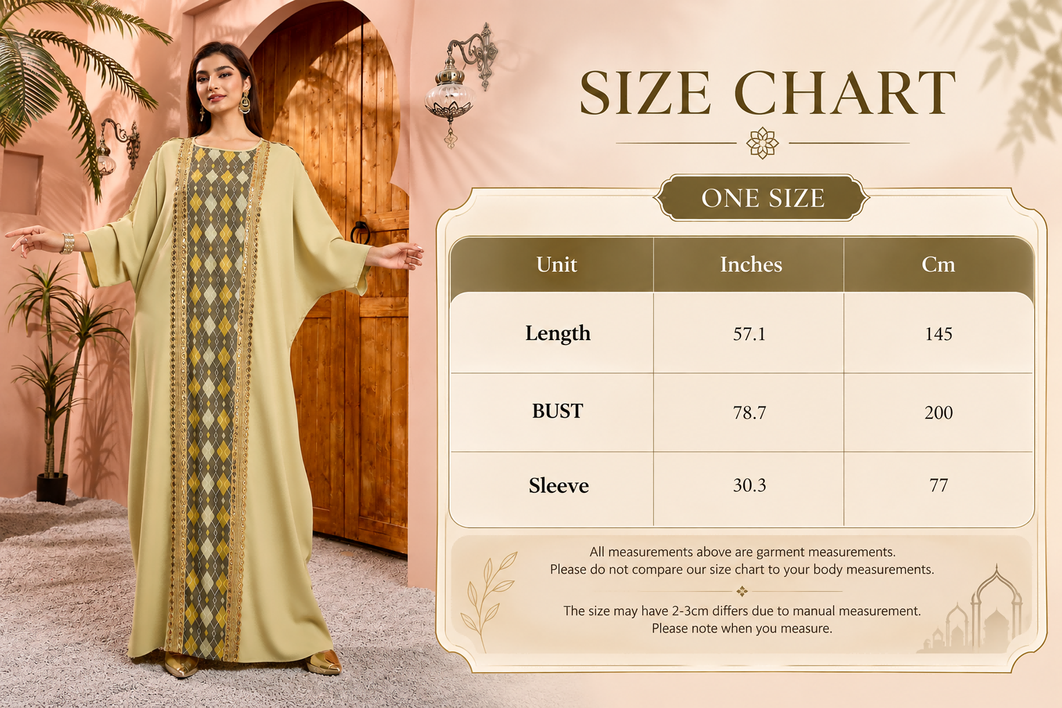 توری چاپ هندسی Batwing Abaya Geometric Print Lace Batwing Abaya