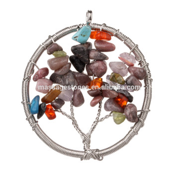 round circle chip stone pendants colorful stone pendants