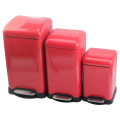 Elegant Red Trash Can Combo Set of 3PCS