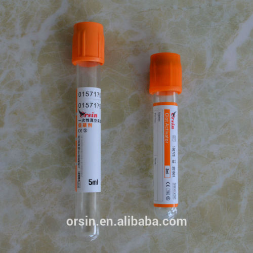 Vacuum blood collection tubes ORANGE cap/Procoagulation tube (PET) - 13mm*75mm