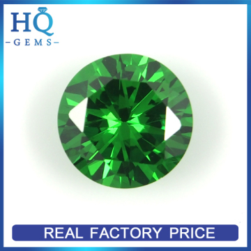 Beautiful shining round cut emerald green color cz gmes