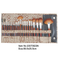 20ST orange Kunststoffgriff Tier/Nylon-Haare Make-up Pinsel-Werkzeug-set mit gedruckten Canvas-Etui