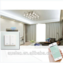 Crystal glass panel 2 channel smart home wifi light switch / remote switch