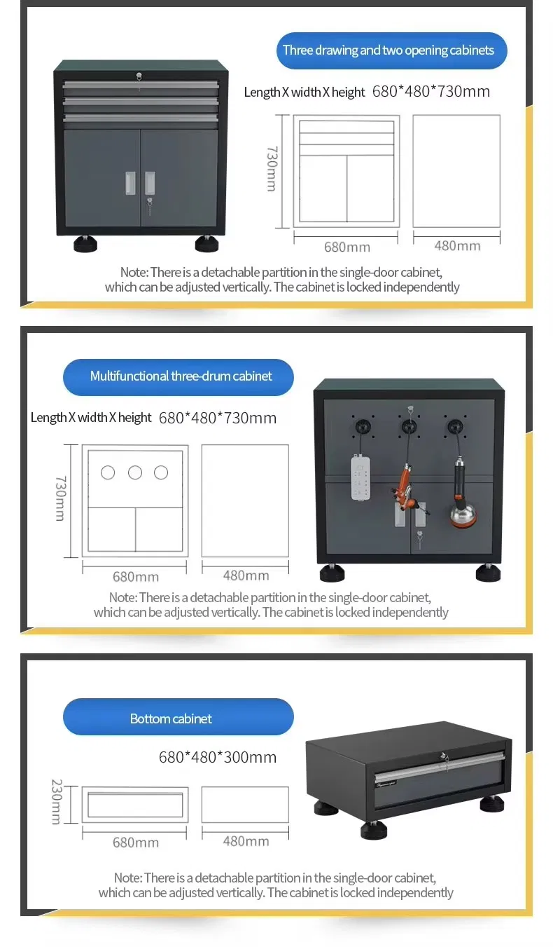 Heavy-Duty Modular Tool Cabinets Garage Workstations Storage Cabinet with Integrated Tool Organizers and Durable Storage Systems