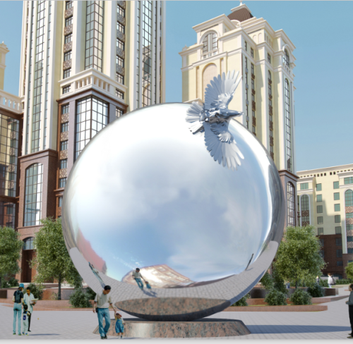Aço inoxidável grande esfera de Metal para decoração de jardim-Praça