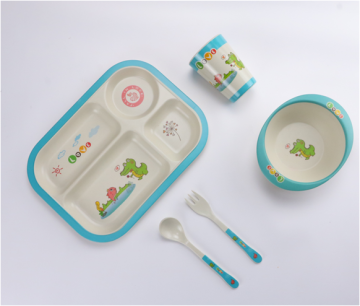Durable Bamboo Plates Dinnerware Set for Baby