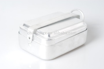 durable aluminum mess tin easy to carry military/camping mess tin