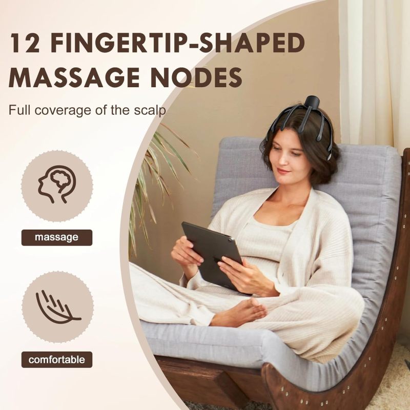 Vital care Electric Scalp Massager, 3 Modes Cordless Head Scratcher for Stress Relax, Birthday & Christmas Gift