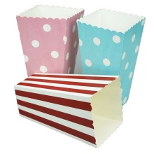 Colorful Striped Greaseproof Popcorn Containers with Open Top
