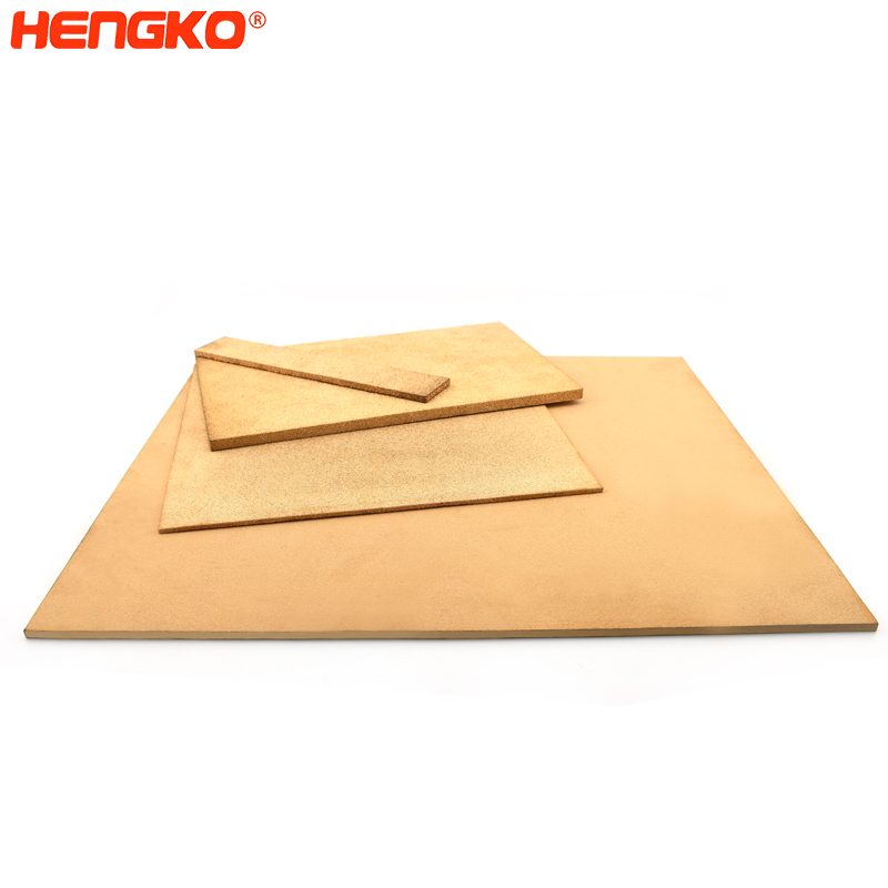 HENGKO Custom direct sales rectangular microns sintered bronze disc filter porous metal powder sintering filter plate