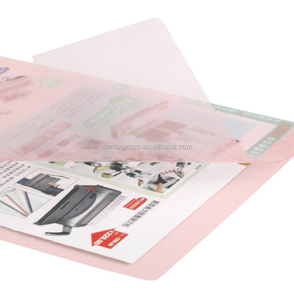 Comix Low price High quality A4 transparent L-shape plastic Pocket folder / File Folder