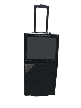 Classic Black Wooden Portable Trolley Speaker