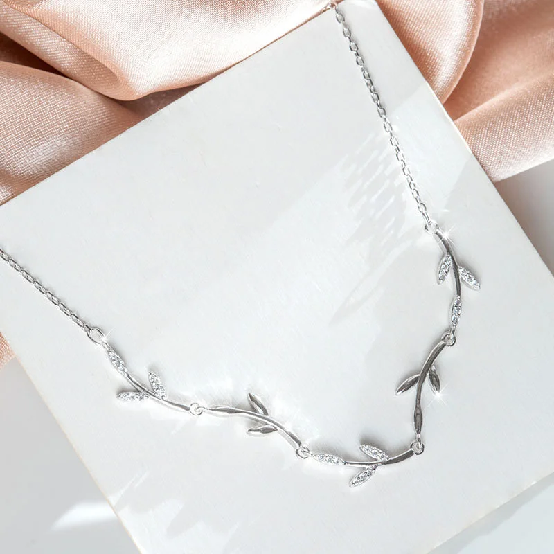 Wholesale Jewelry S925 Sterling Silver Simple Leaves Chain Bracelet