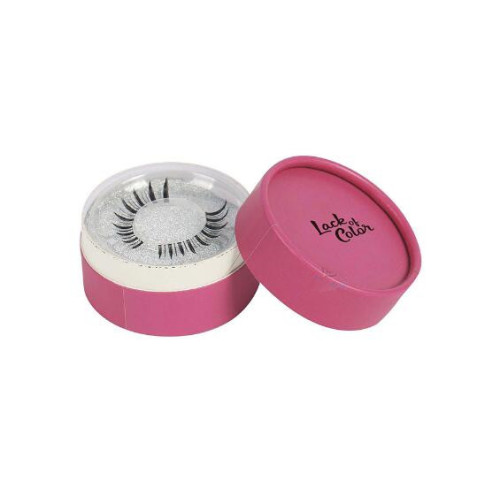 Kotak Putaran Pink Eyelash dengan Logo Tersuai