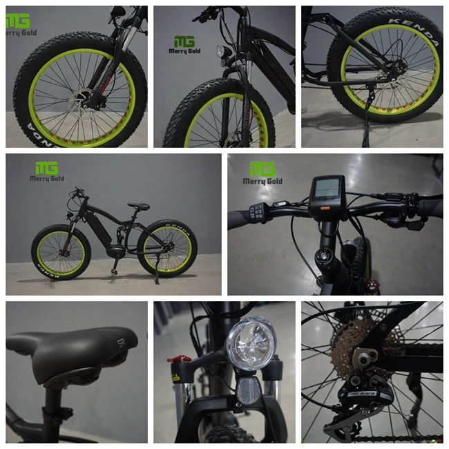 Full Suspension Ebikes Adult Electric Bicycles 48V 1000W Fat Tire Ebike MID Drive Motor E Bicycle