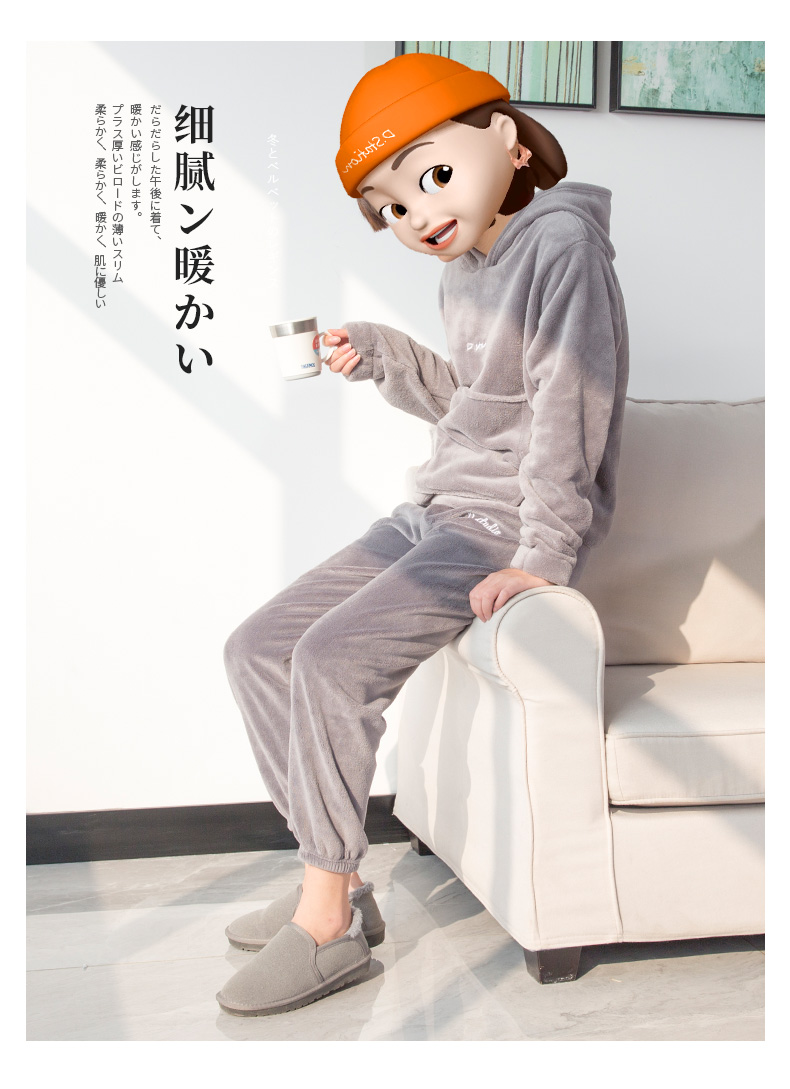 Winter Women Thick Pajamas Sets Warm Suit Female Sleepwear Autumn Homewear Suit Female Pyjama Home Clothes