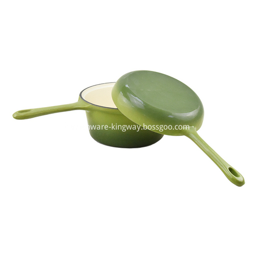 Green Enamel Cast Iron Cooking Saucepan