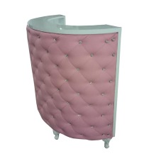 Modern Pink LED Salon Reception Desk