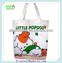 HIFA Summer Canvas Tote Bag White Cartoon Canvas Shopping Bag Wholesale