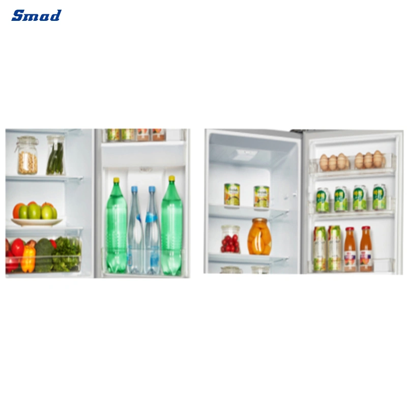Smad OEM Mechanical Control Double Door Stainless Steel Bottom Freezer Refrigerator