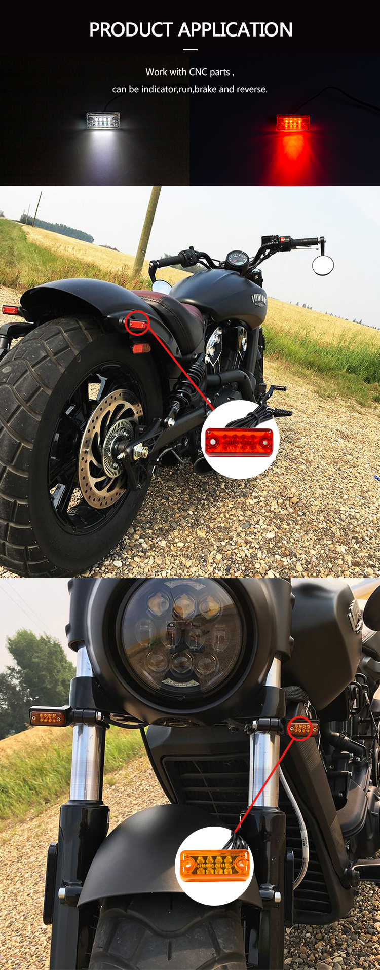 LEDs bright led strip waterproof brake light motorcycle led turn signal light