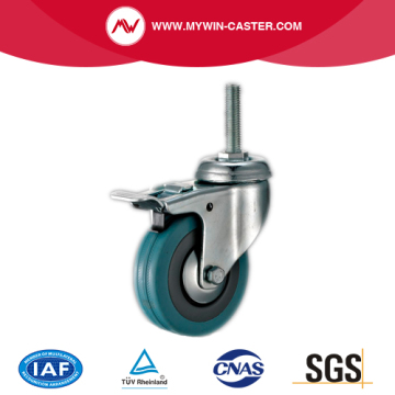 Threaded Stem Grey Rubber Caster with Brake