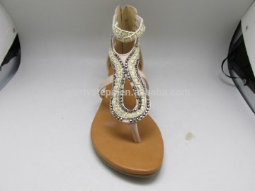 2015 summer leather ladies fancy sandal shoes factory china