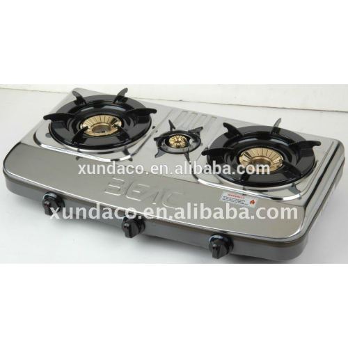 Stainless Steel 3 Burner Gas Stove for Kitchen