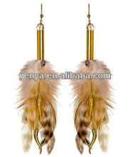 Brown Nature feather Earring