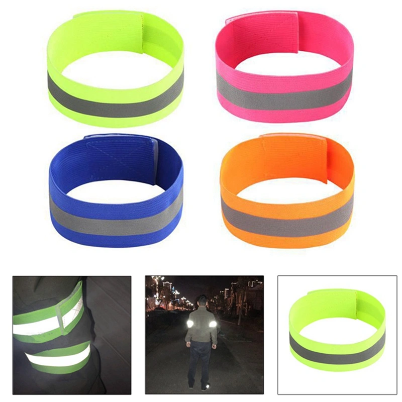 Fluorescent Running Elastic Reflective Fabric Band Wristband Armband