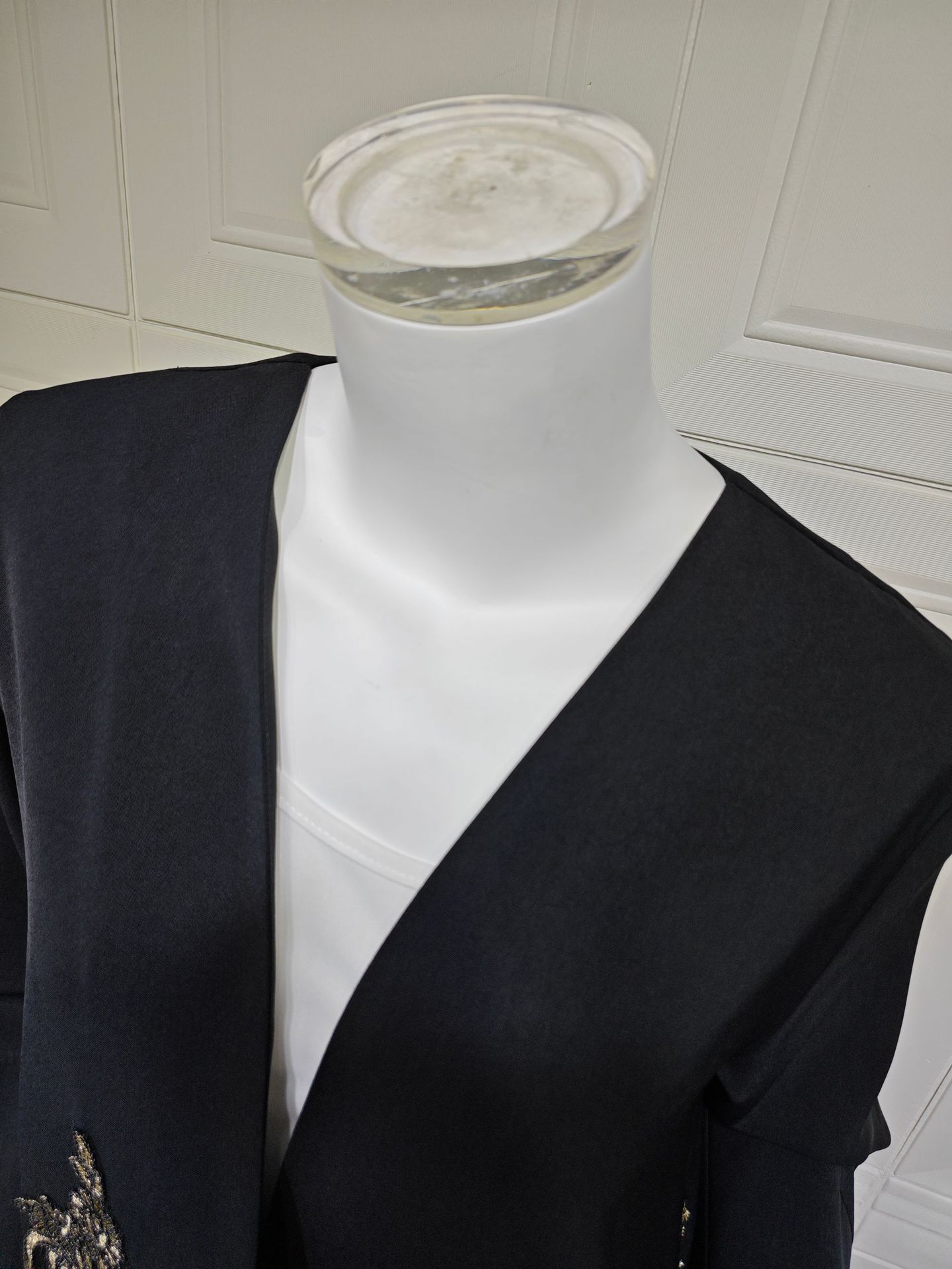 کیمونو عبای مشکی شیک برای زنان مسلمان MQ247 (4) Elegant Black Kimono Abaya for Muslim Women MQ247 (4)