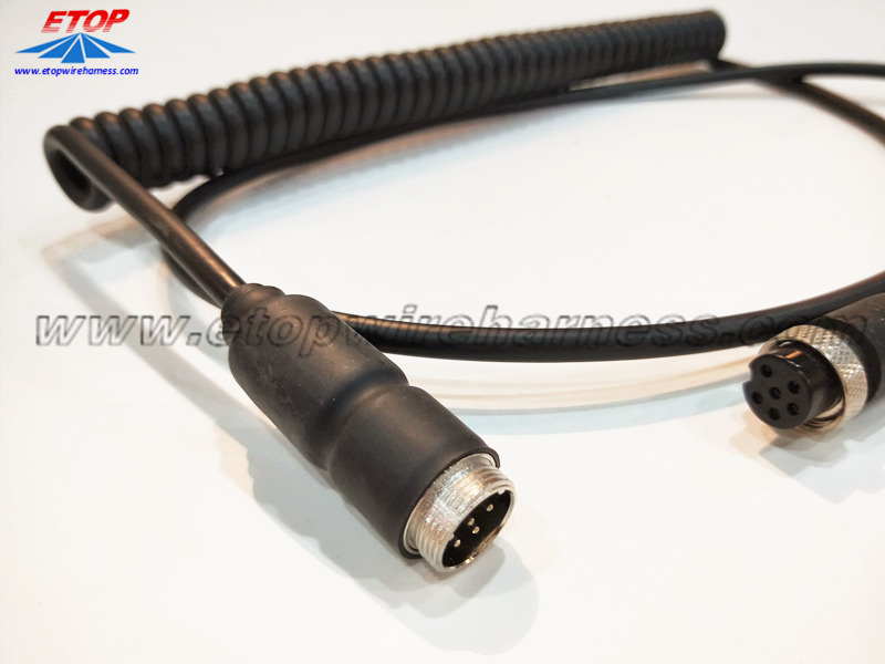 M12 assemblatu di cable di corly moulded