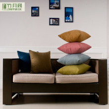 Hot sale soft sofa decorative linen plain pillow cushions