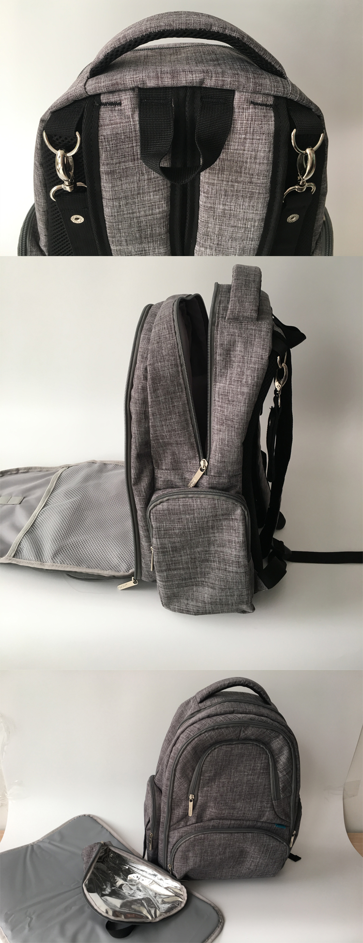 Multi-Function mummy nappy backpack diaper bag with changing pad