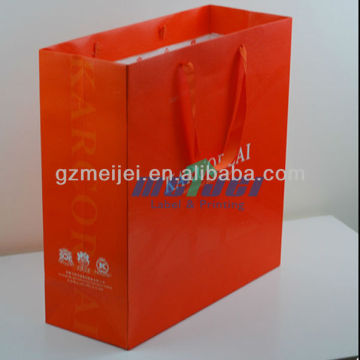 2013 fashion orange gift paper bag manufacturer