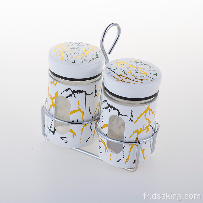 Ensemble chaud de deux pièces 150 ml Jar de cuisine Set Air Air serré en verre épice avec grille